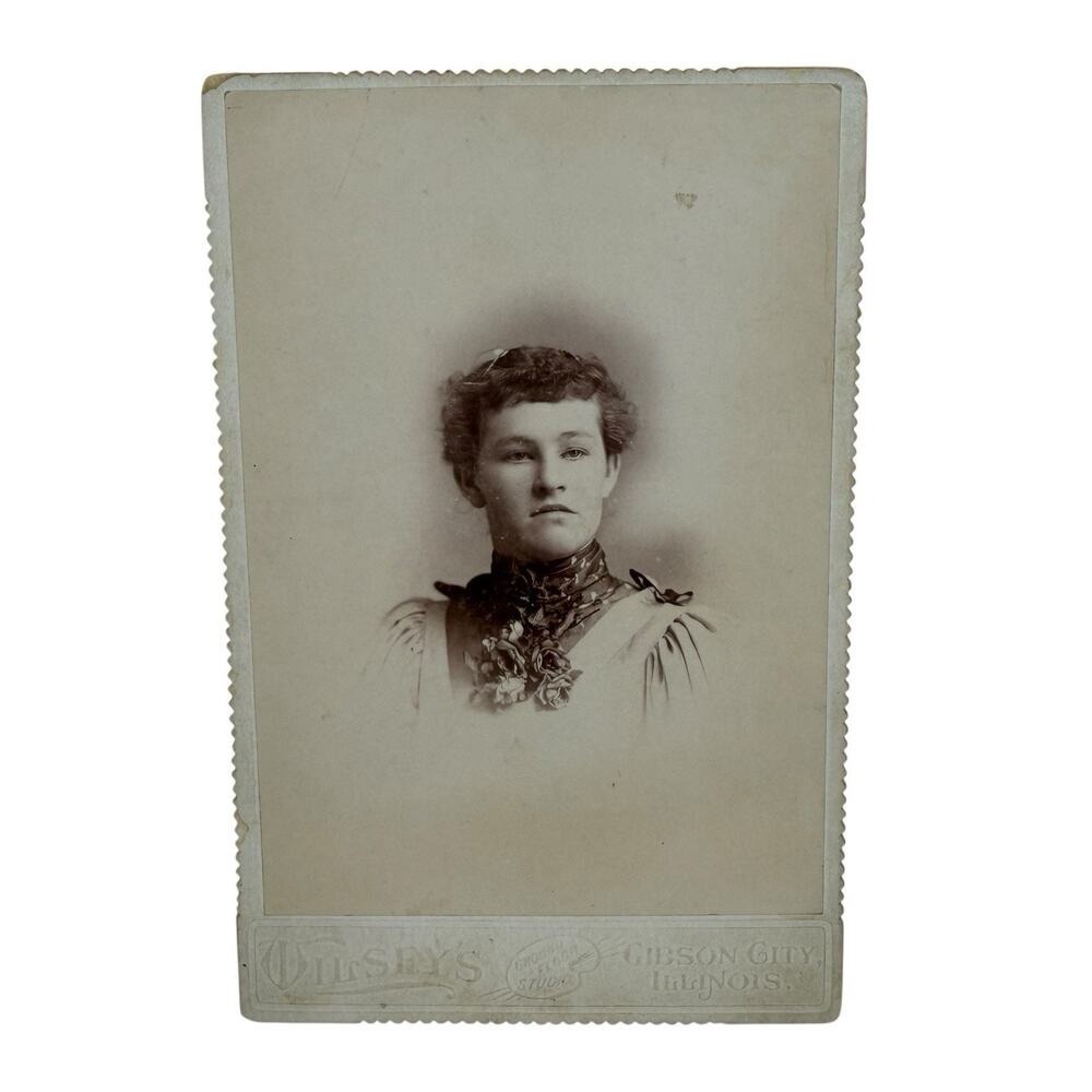 Antique Cabinet Card Photo Photograph Gibson City Illinois Edith Rosa Coile